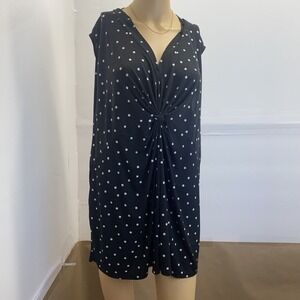 Kasper Sleeveless Blouse Top Size 3X Polka Dots Women's Stretch Pre Owned‎